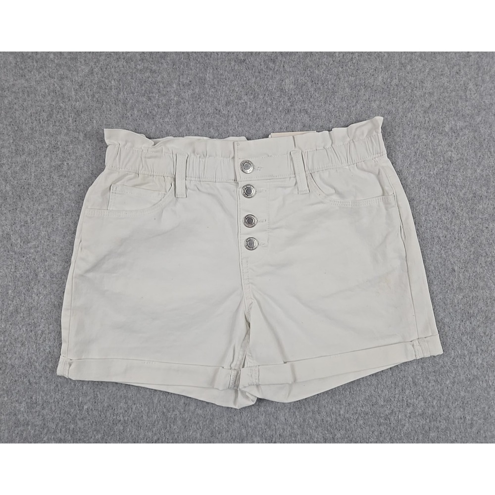 SO Jean Shorts Girls Size 14 High Rise Denim White Paper Bag Waist NWT
